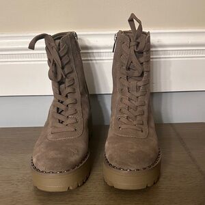 Vincent Camuto Lug Sole Lace-Up Boots